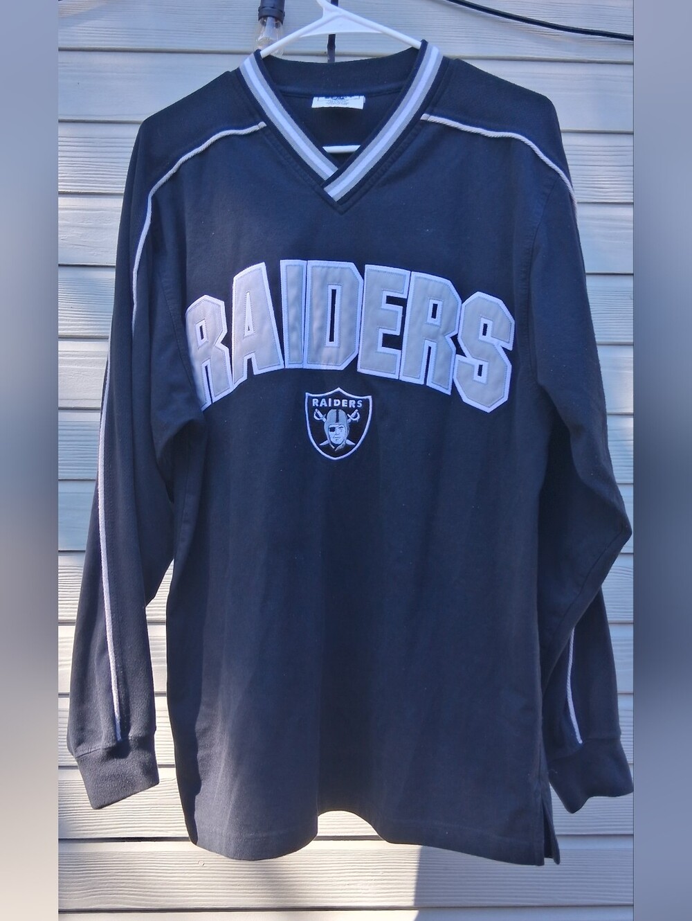 Riders by Lee Black Raiders V-Neck Sweatshirt with Gray Trim